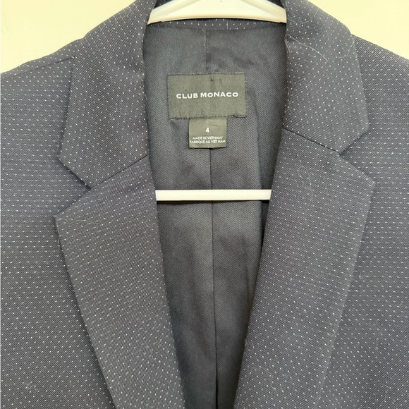Club Monaco Deep Navy Polka Dot Blazer - Picture 3 of 14